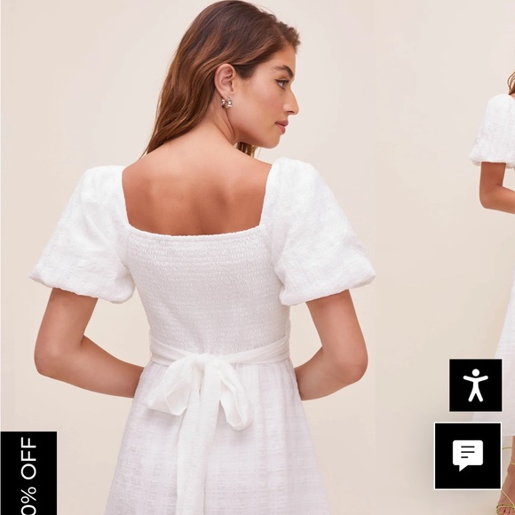 Astr the label Sonnet puff sleeve white midi dress - Picture 3 of 6